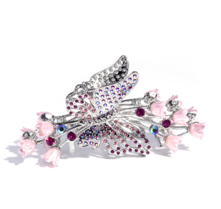 Fluttering French Pink Hair Clip