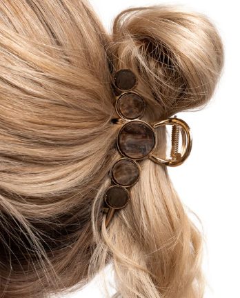Delightful Discs Brown Hair Clip