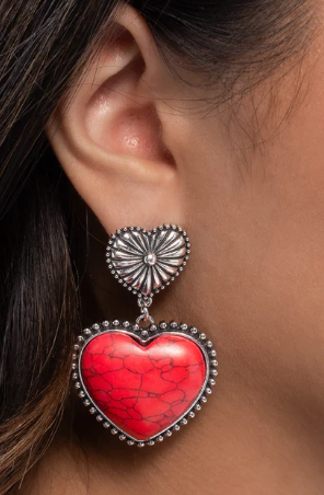 Rustic Reinvention Red Post Earring