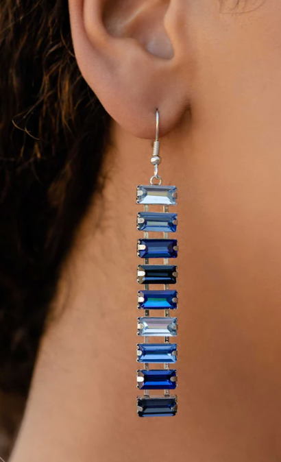 Superbly Stacked  Blue Earring