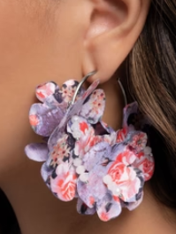 Whimsical Walk Purple Hoop Earring