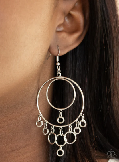 Roundabout Radiance Silver Earrings