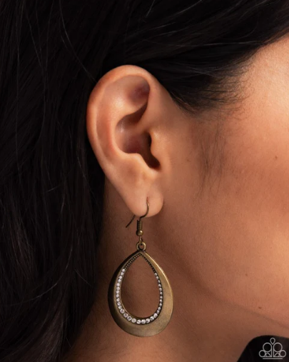 Inner Iridescence Brass Earring