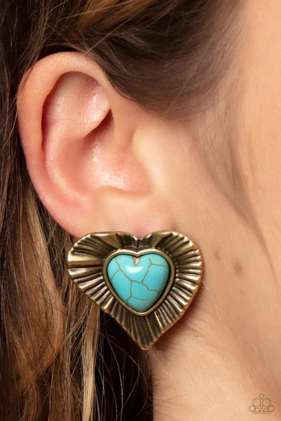 Rustic Romance Brass Earring