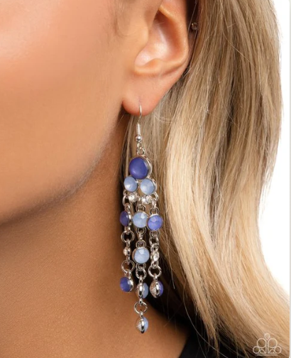 Cascading Clarity Blue Earrings