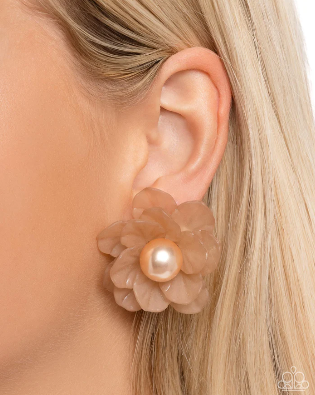 Blooming Backdrop Brown Earrings