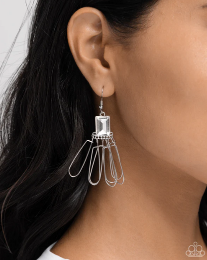 Factory Flair White Earrings