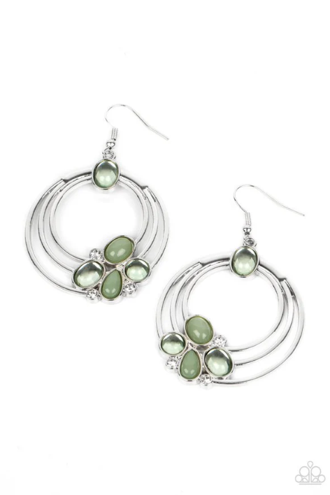 Dreamy Dewdrops Green Earrings