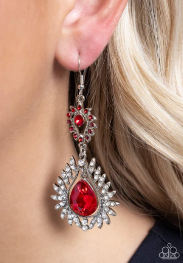 Teardrop Traveler Red Earrings