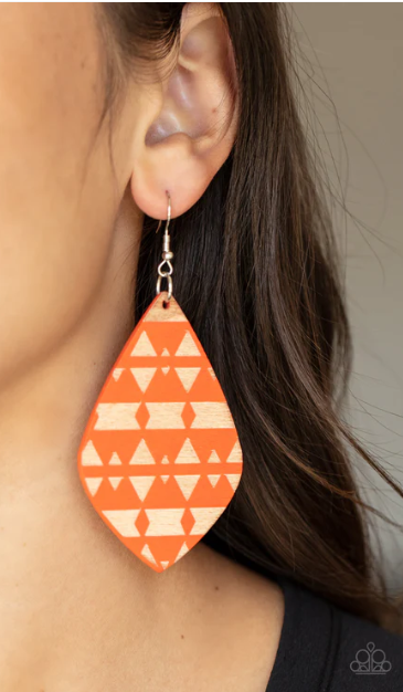 Zimbabwe Zoo Orange Earring