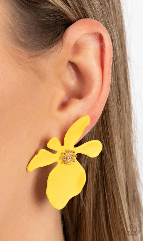 Hawaiian Heiress Yellow Earrings