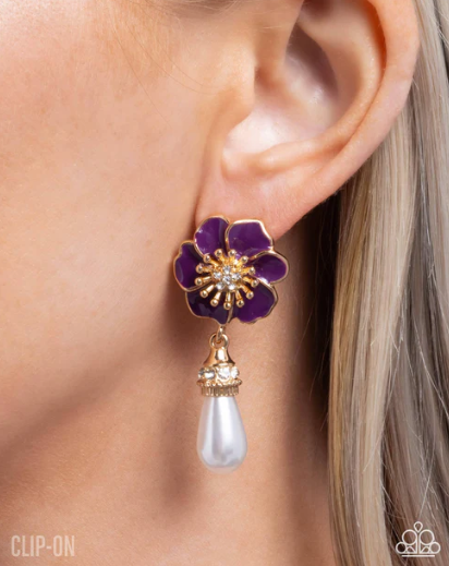 Regency Reign Purple CLIP ON Earrings