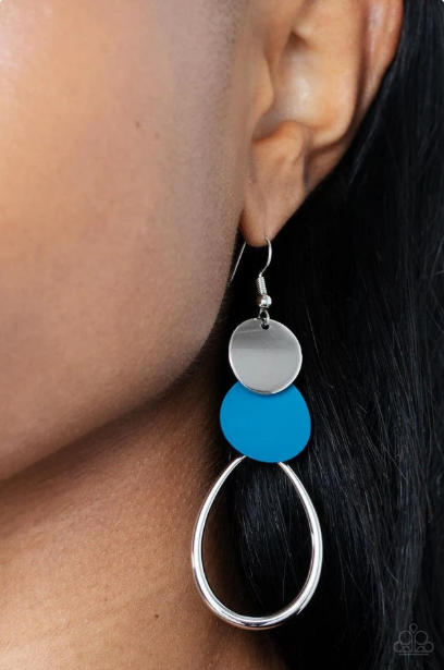 Retro Reception Blue Earrings