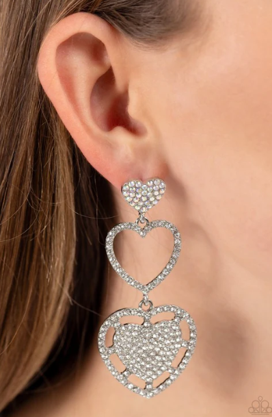 Couple's Celebration White Post Earring