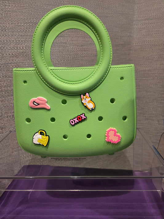 Green XOXO Charm Mini Tote Bag