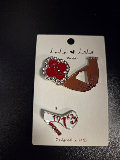 Delta Sigma Theta Rhinestone Pin Set