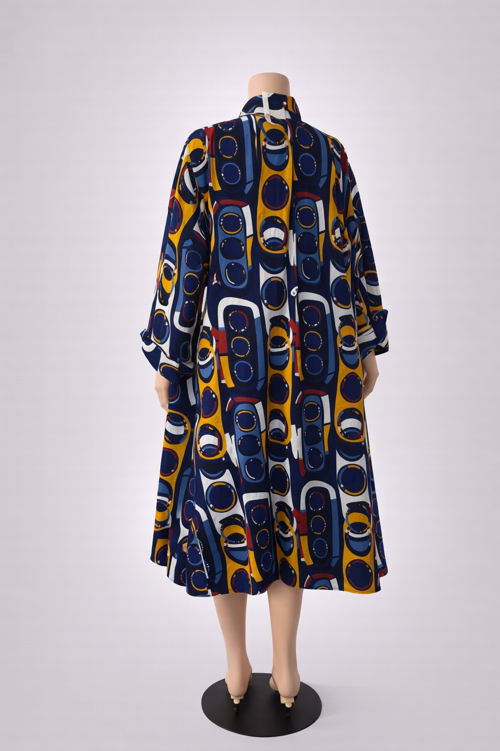 Abstract Print Midi Shirt Dress