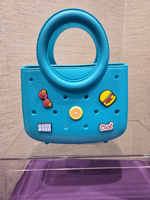 Teal Charm-Hole Mini Tote Bag