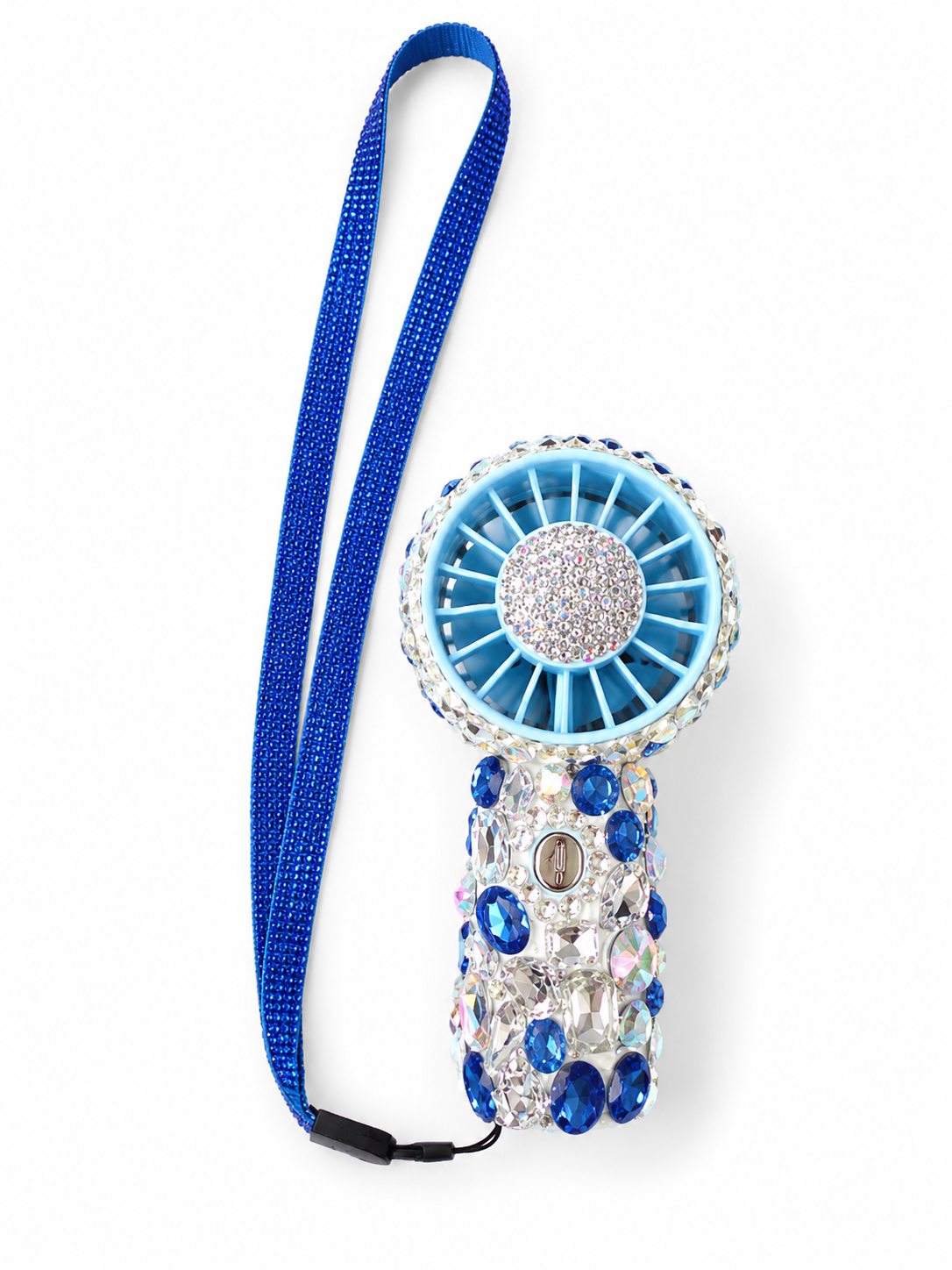 Mini Bling Rechargeable Fan- Blue