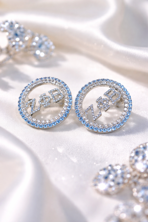Zeta Phi Beta–inspired round stud earrings