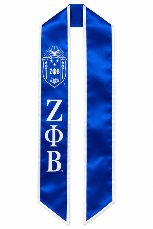 Zeta Phi Beta Satin Graduation Stole with Crest