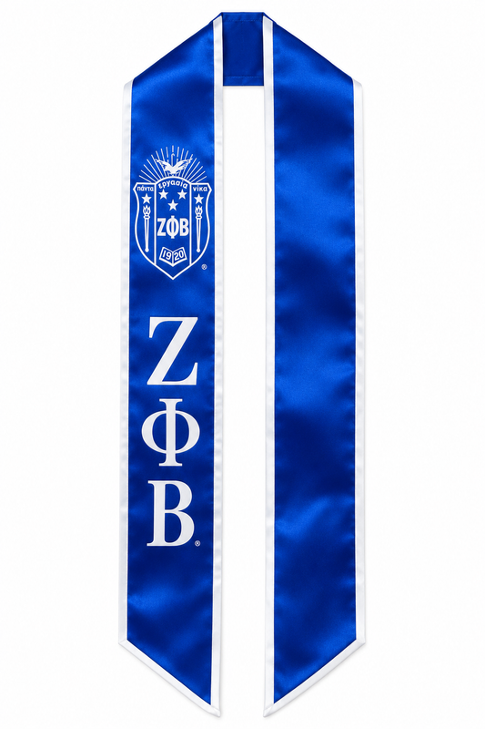 Zeta Phi Beta Satin Graduation Stole with Crest