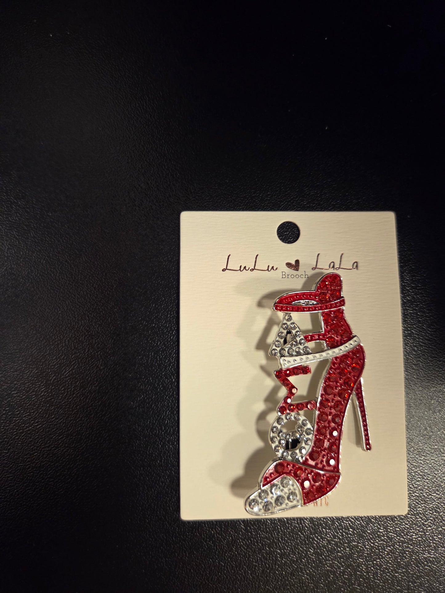 AKA Rhinestone Heel Brooch