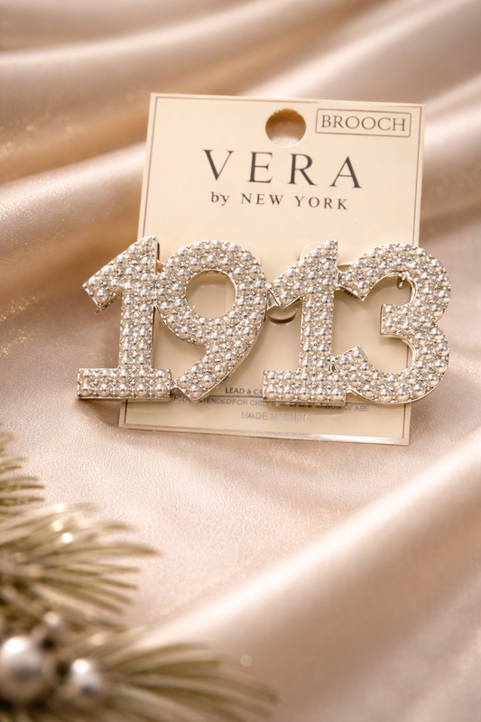 1913 Pearl Crystal Brooch