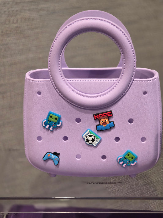 Lavender Mini Charm Tote Bag