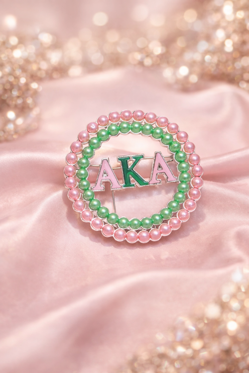 AKA Pearl Circle Brooch