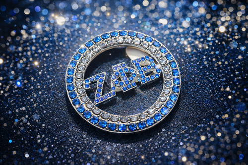 ΖΦΒ Crystal Circle Brooch / Pin