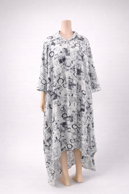 Modern Abstract Hi-Low Shirt Dress