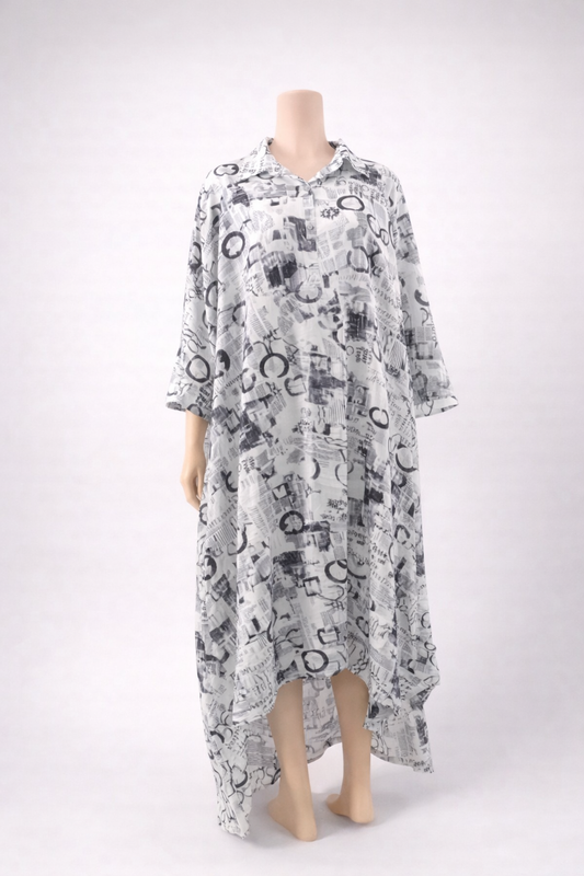 Modern Abstract Hi-Low Shirt Dress