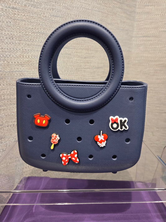 Navy Mini Charm Tote