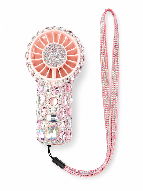 Mini Bling Rechargeable Fan -Pink
