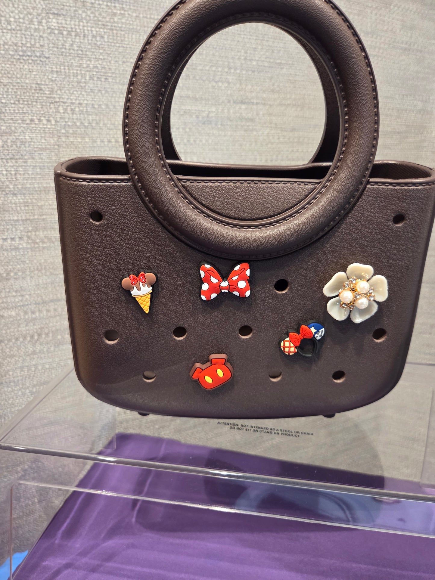 Brown Charm-Hole Mini Tote Bag