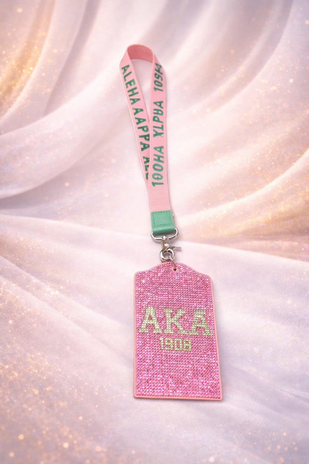 Alpha Kappa Alpha Bling Lanyard ID Holder