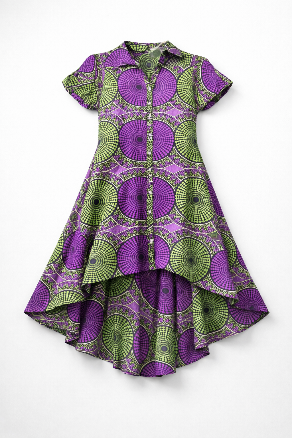 High-Low Ankara Shirt Dress