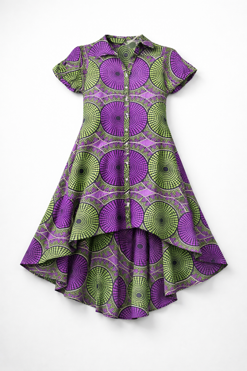 High-Low Ankara Shirt Dress